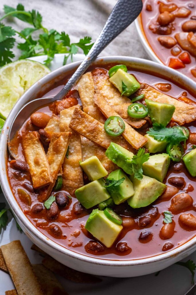 Crispy Tortilla Vegetarian Soup 