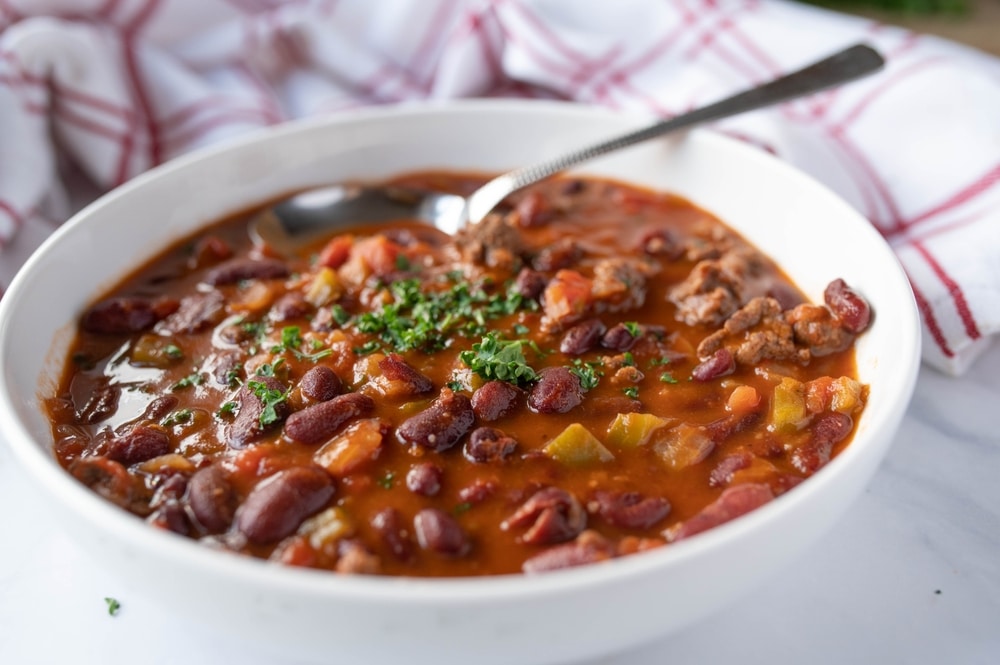 Low Fat Bean Soup Or Bean Stew Mexican Style With