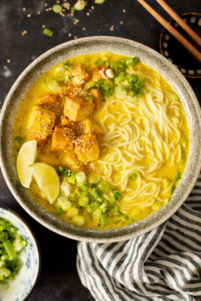 Savory Veggie Rice Noodle Soup 