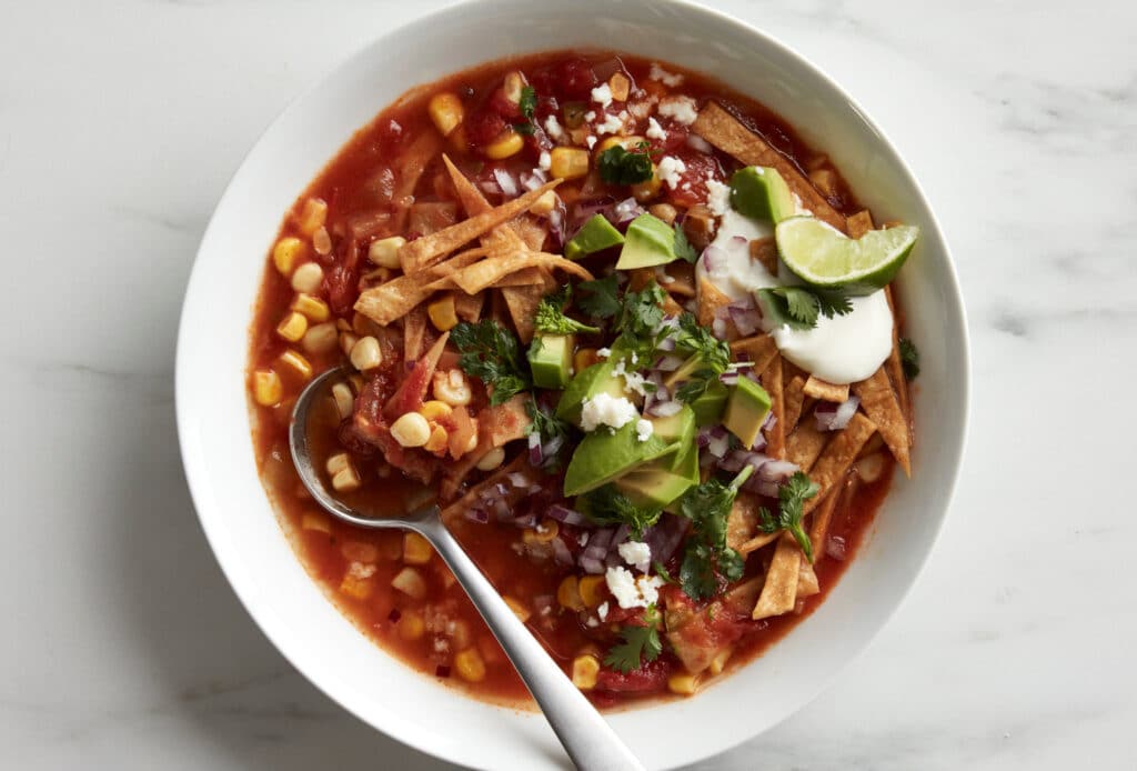 Spicy Veggie Tortilla Soup