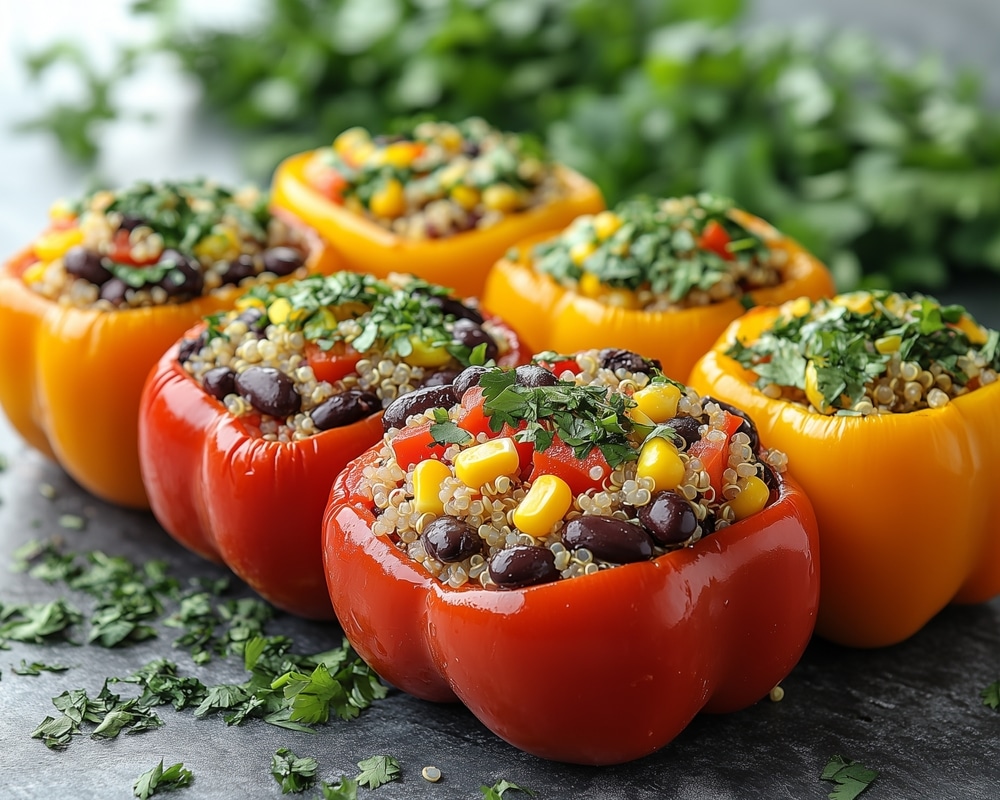 Vegan Stuffed Bell Peppers With Bell Peppers Stuffed With Quinoa