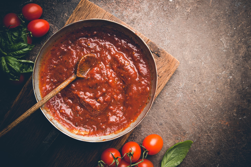 A view of a vegan pasta sauce