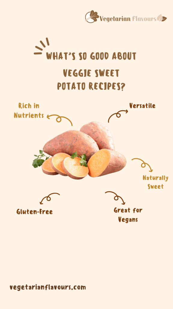 A graphical representation of the good things about sweet potato veggie recipes ( )