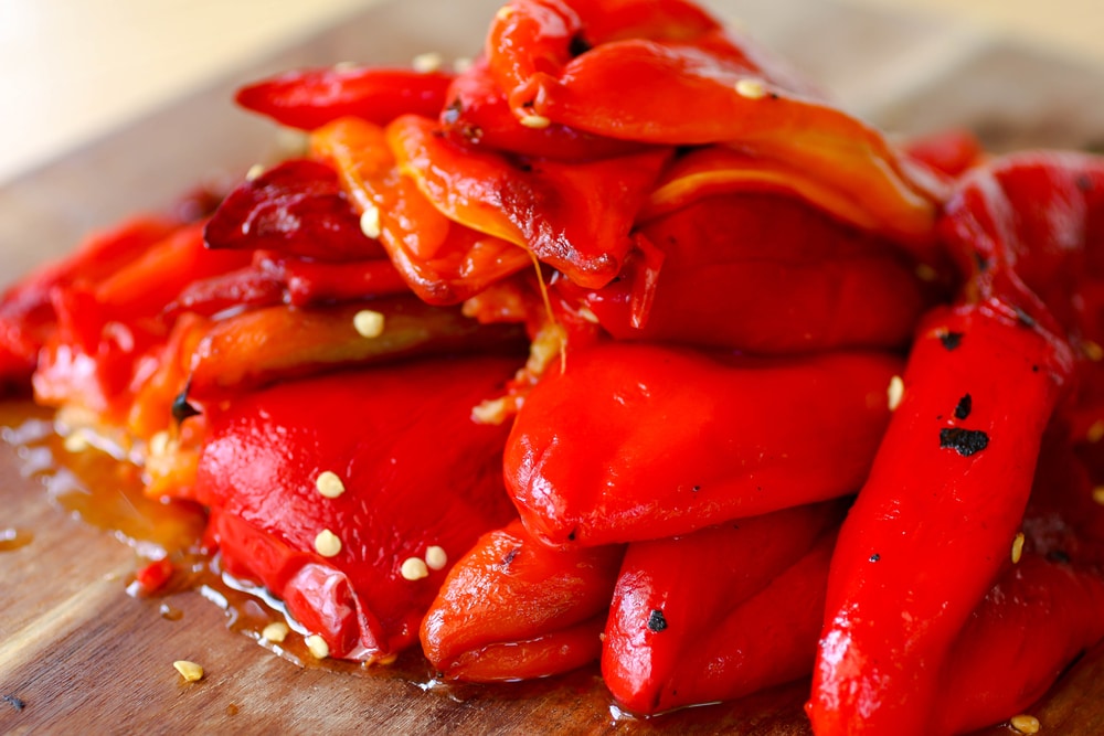 A view of some red peppers