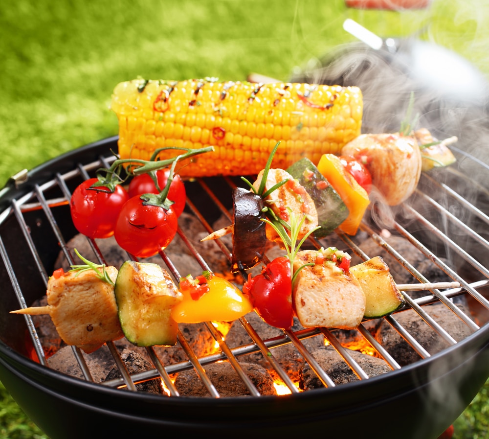 A view of a vegetable barbeque