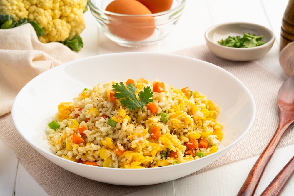 A view of cauliflower cuban rice